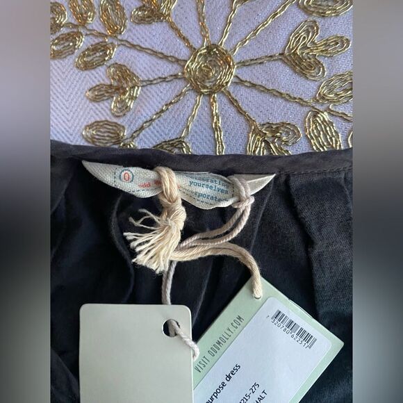 Odd Molly Dress Womens Sz 0 Dark Gray  Tunic 100% Cotton Embroidered NWT - Picture 6 of 13